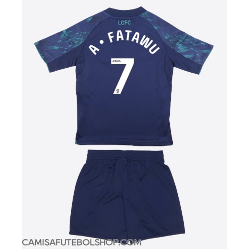 Camisa de time de futebol Leicester City Issahaku Fatawu #7 Replicas 2º Equipamento Infantil 2025-26 Manga Curta (+ Calças curtas)